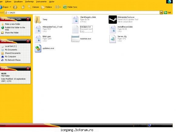 uite,in folderu in care am instalat cs 1.6 server creator sunt cateva fisiere si un folder temp pun